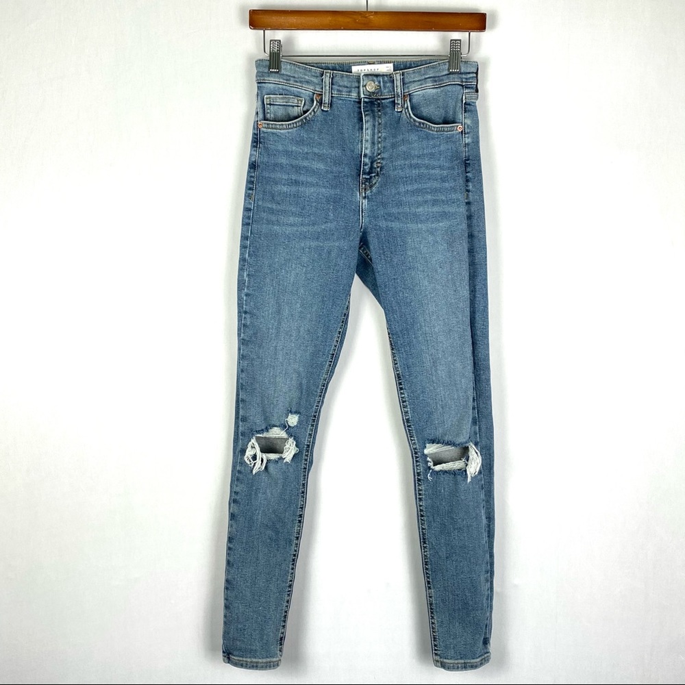 Topshop Jamie Skinny Distressed Mom Jeans - 28